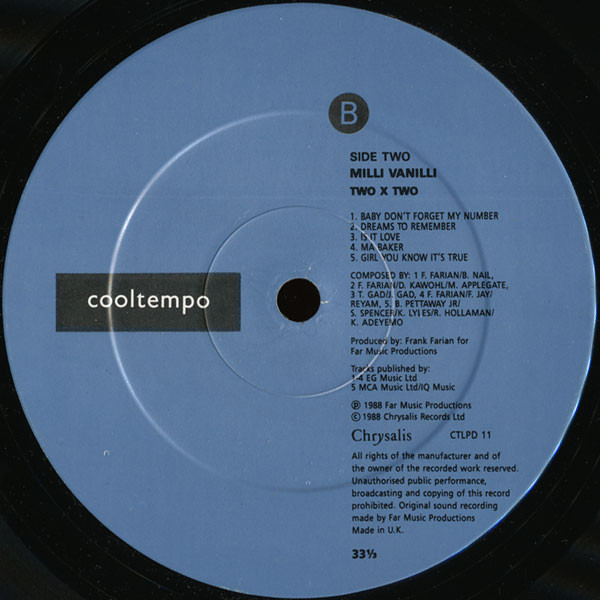 Milli Vanilli - 2 x 2 | Cooltempo (CTLP D11) - 4 Milli Vanilli - 2 x 2 | Cooltempo (CTLP D11) - 4