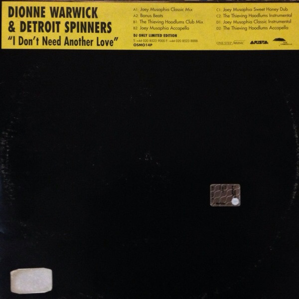 Dionne Warwick & Detroit Spinners - I Don't Need Another Love | One Step Music (OSM014P) Dionne Warwick & Detroit Spinners - I Don't Need Another Love | One Step Music (OSM014P)