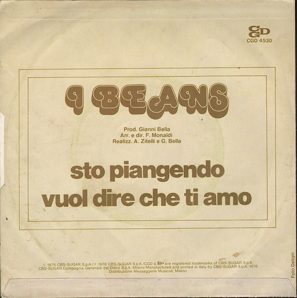 I Beans - Sto Piangendo | CGD (CGD 4530) - 2