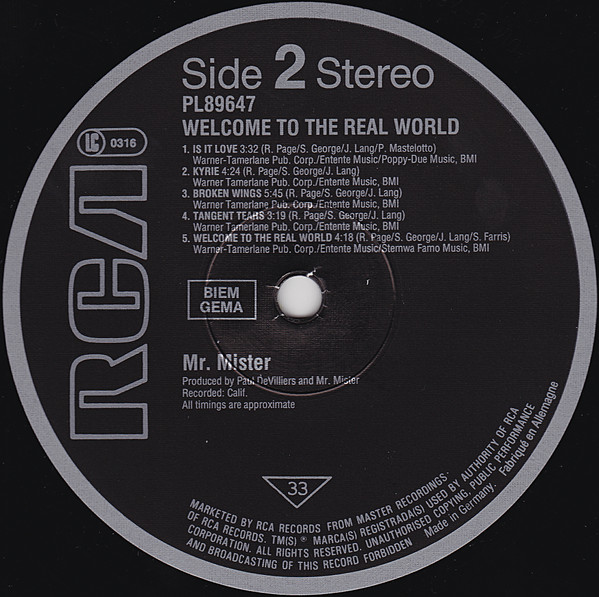 Mr. Mister - Welcome To The Real World | RCA (PL89647) - 4