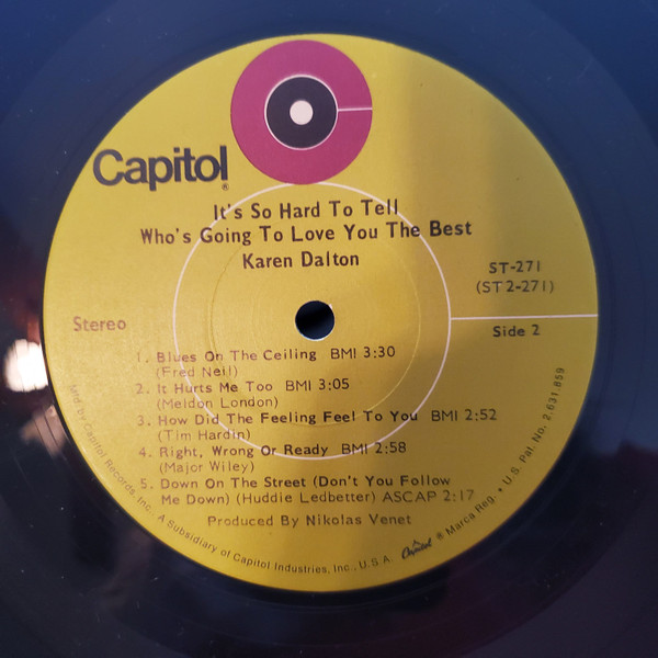Karen Dalton - It's So Hard To Tell Who's Going To Love You The Best | Capitol Records (ST-271) - 4 Karen Dalton - It's So Hard To Tell Who's Going To Love You The Best | Capitol Records (ST-271) - 4