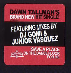 Dawn Tallman - Save A Place On The Dance Floor For Me | West End Records (WES 1055)