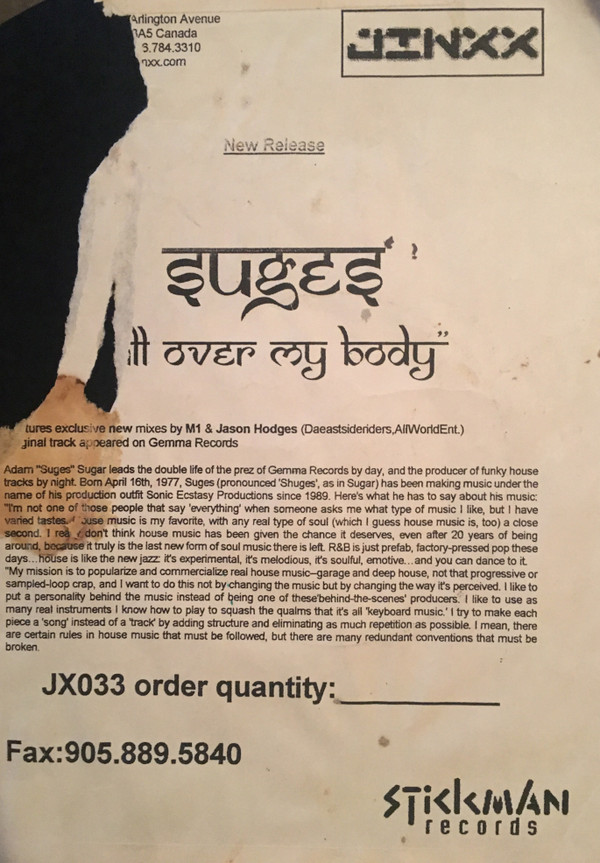 Suges - All Over My Body | Jinxx Records (JX 033)