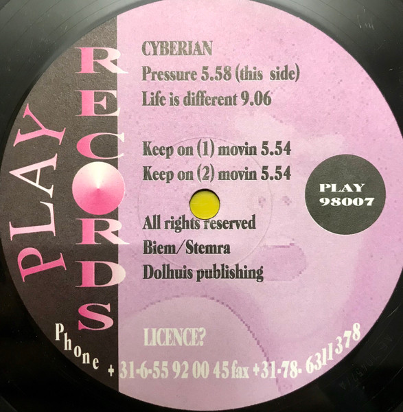Cyberian - Pressure | Play Records (PLAY 98007) - main Cyberian - Pressure | Play Records (PLAY 98007) - main