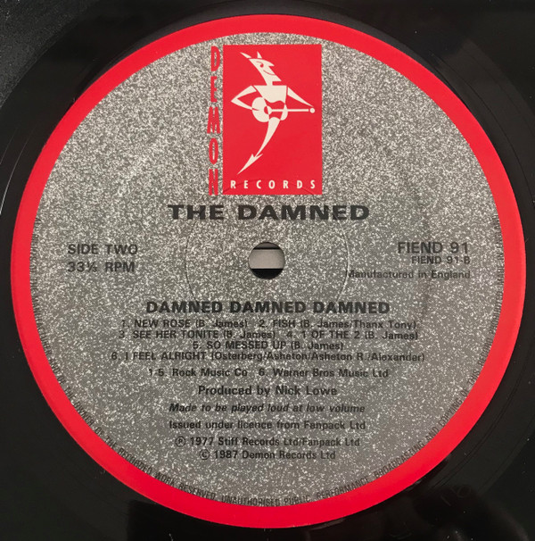 The Damned - Damned Damned Damned | Demon Records (FIEND 91) - 2