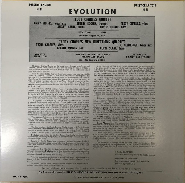 Teddy Charles , Shorty Rogers , Jimmy Giuffre , Charles Mingus , Shelly Manne - Evolution | Prestige (SMJ-6617(M)) - 2