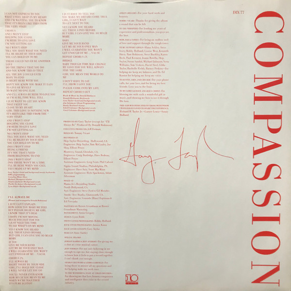 Gary Taylor - Compassion | 10 Records (DIX 77) - 4 Gary Taylor - Compassion | 10 Records (DIX 77) - 4