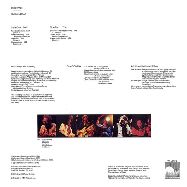 Shadowfax - Shadowdance | Windham Hill Records (WH-1029)