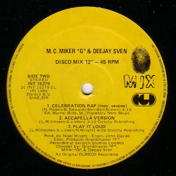 MC Miker G. & DJ Sven - Celebration Rap | CGD (INT 15279)