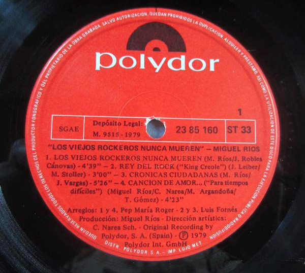 Miguel Ríos - Los Viejos Rockeros Nunca Mueren | Polydor (23 85 160) - 3