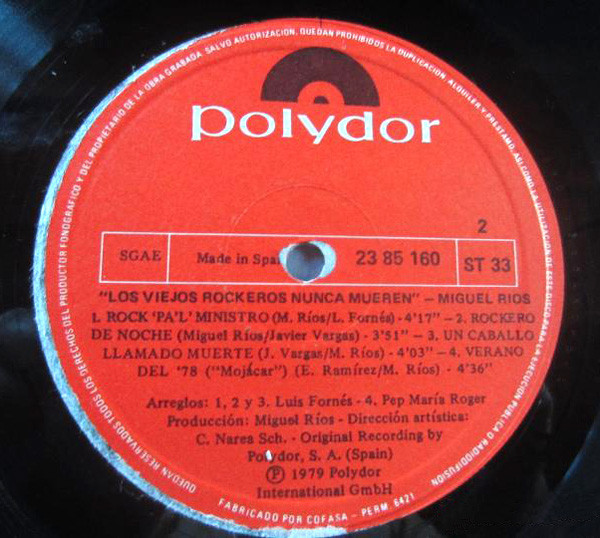 Miguel Ríos - Los Viejos Rockeros Nunca Mueren | Polydor (23 85 160) - 4