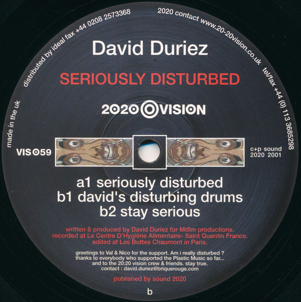 David Duriez - Seriously Disturbed | 20:20 Vision (VIS059)