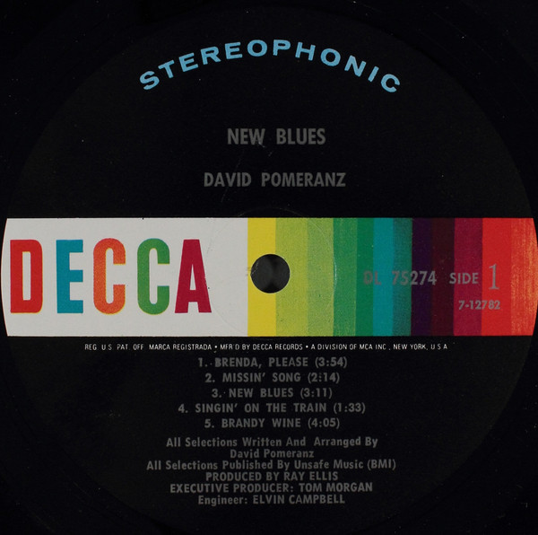 David Pomeranz - New Blues | Decca (DL 75274) - 3