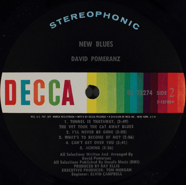 David Pomeranz - New Blues | Decca (DL 75274) - 4