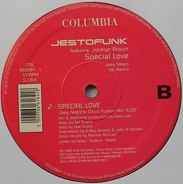 Jestofunk Featuring Jocelyn Brown - Special Love | Columbia (COL 666184 - 1) - 4