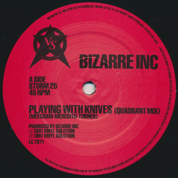 Bizarre Inc - Playing With Knives | Vinyl Solution (STORM 25) - 3