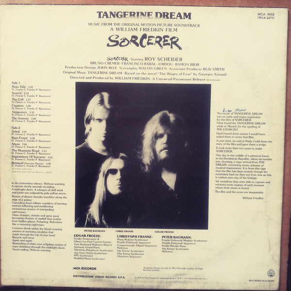 Tangerine Dream - Sorcerer | MCA Records (MCA 4002) - 3