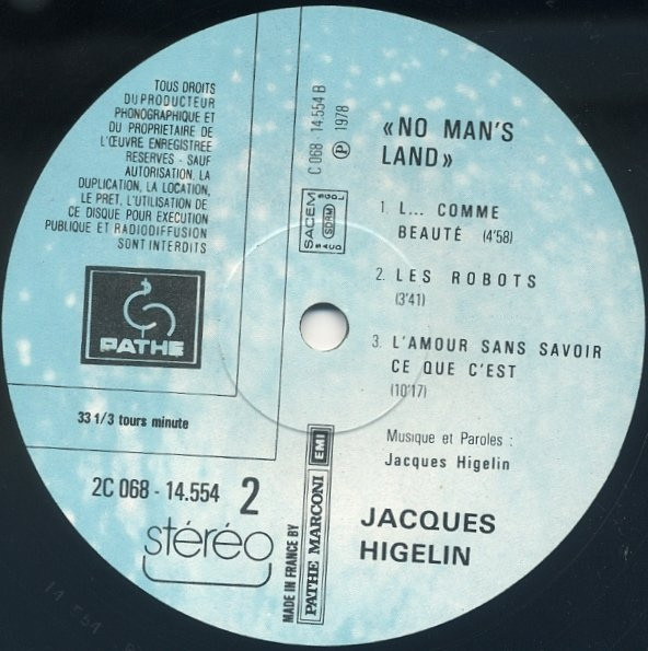 Jacques Higelin - No Man's Land | Pathé (2.C.068.14554) - 4