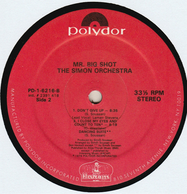 The Simon Orchestra - Mr Big Shot | Polydor (PD-1-6216) - 2