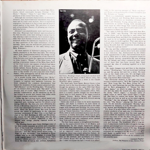 J.J. Johnson - Kai Winding - Bennie Green With Sonny Rollins , John Lewis , Gerry Mulligan , Art Blakey - Early Bones | Prestige (PR 24067) - 4
