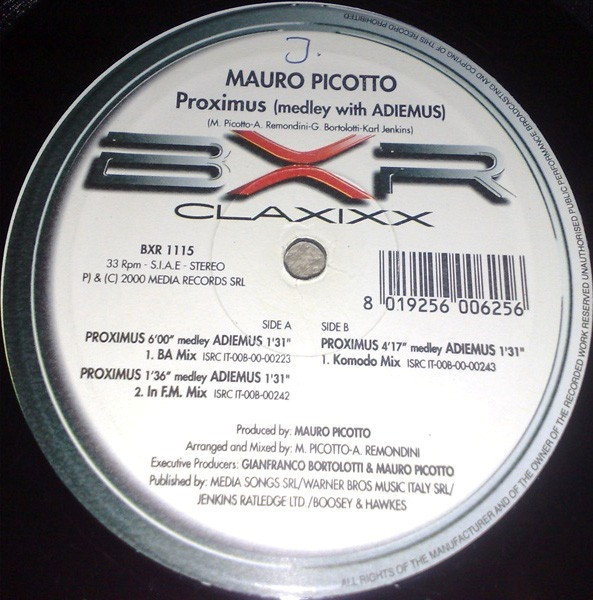 Mauro Picotto - Proximus (Medley With Adiemus) | BXR (BXR 1115)