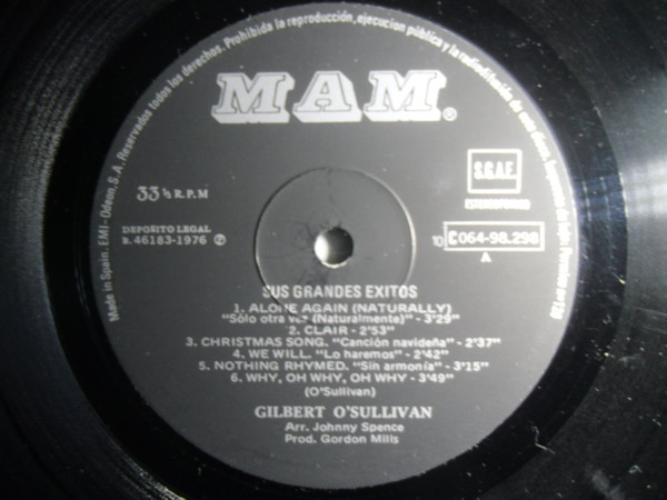Gilbert O'Sullivan - Gilbert O'Sullivan Greatest Hits | MAM (10 C064-98.298) - 4