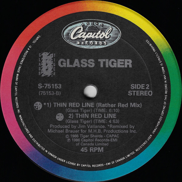 Glass Tiger - Thin Red Line | Capitol Records (S-75153) - 4