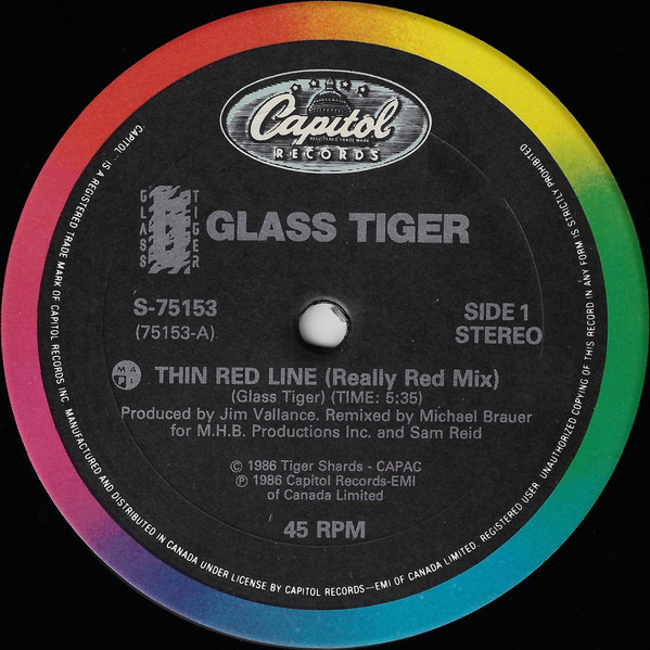 Glass Tiger - Thin Red Line | Capitol Records (S-75153) - 3