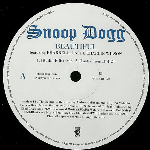 Snoop Dogg - Beautiful / Ballin' | Priority Records (7243 5 52181 6 2) - main