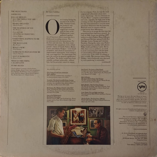 Charlie Parker With Benny Carter / Johnny Hodges / Ben Webster & Oscar Peterson - Norman Granz Jam Session / The Charlie Parker Sides | Verve Records (VE-2-2508) - 4
