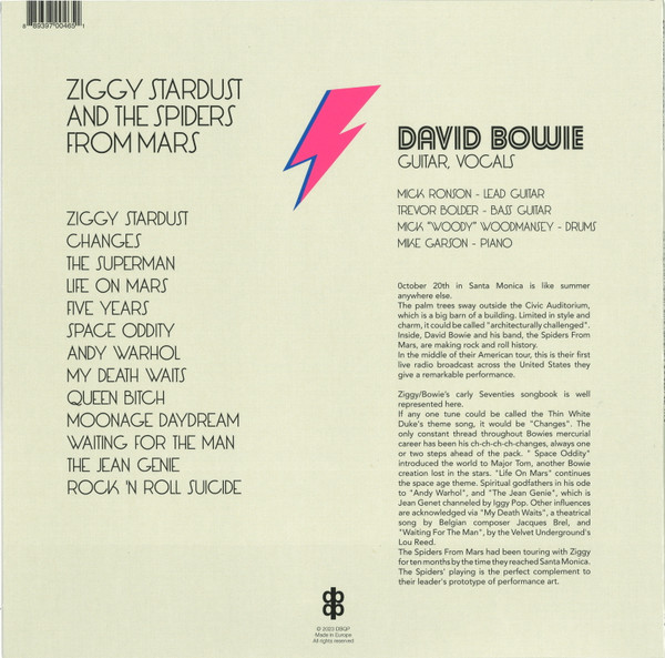 David Bowie - Ziggy Stardust And The Spiders From Mars Live At The Santa Monica Civic Auditorium | DBQP (DBQP65) - 2