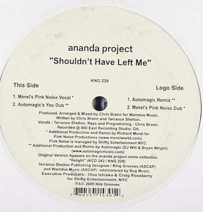 Ananda Project - Shouldn't Have Left Me | Nite Grooves (KNG 239)