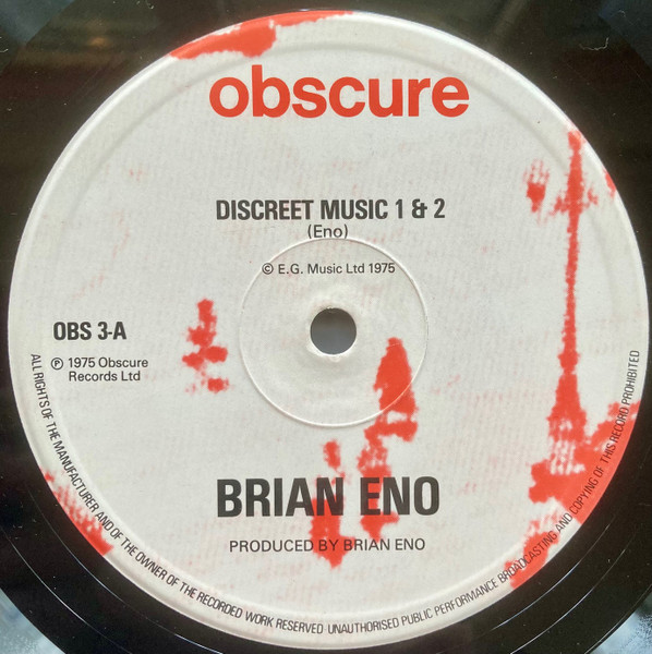 Brian Eno - Discreet Music | Obscure (OBS 3) - 3