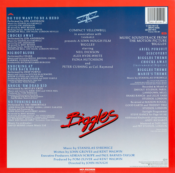 Various - Biggles (The Original Motion Picture Soundtrack Album) | MCA Records (254 119-1) - 2 Various - Biggles (The Original Motion Picture Soundtrack Album) | MCA Records (254 119-1) - 2