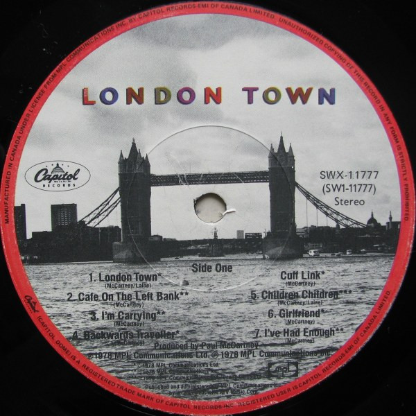 Wings - London Town | Capitol Records (SWX-11777) - 3