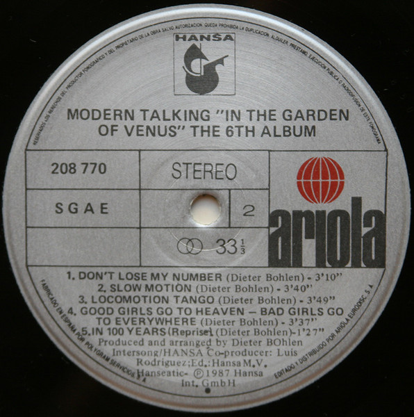 Modern Talking - In The Garden Of Venus - The 6th Album | Ariola (208 770) - 4