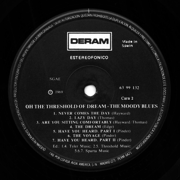 The Moody Blues - On The Threshold Of A Dream | Deram (63 99 132) - 4