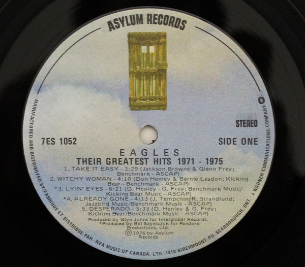 Eagles - Their Greatest Hits 1971-1975 | Asylum Records (7ES-1052) - 2