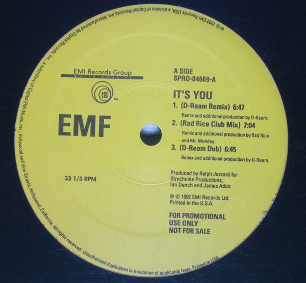 EMF - It's You | EMI Records USA (SPRO-04669) - 2