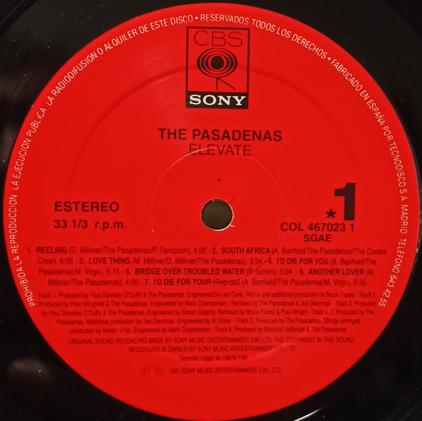 The Pasadenas - Elevate | CBS/Sony (COL 467023 1) - 3