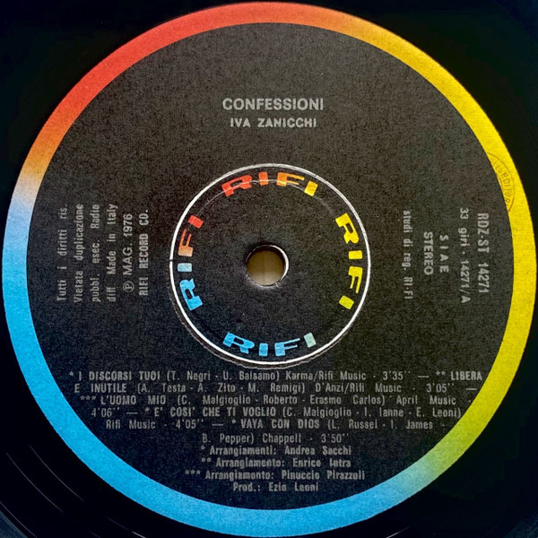Iva Zanicchi - Confessioni | Rifi (RDZ-ST 14271) - 2