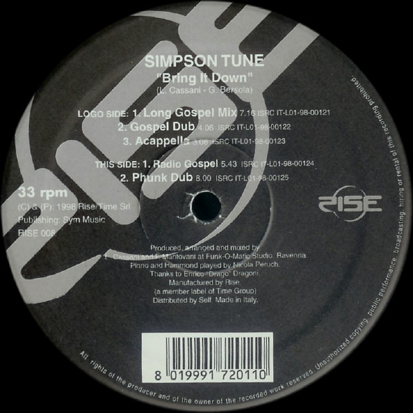 Simpson Tune - Bring It Down | Rise (RISE 008)