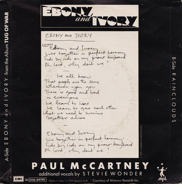 Paul McCartney - Ebony And Ivory | Parlophone (3C 006-64749) - 2