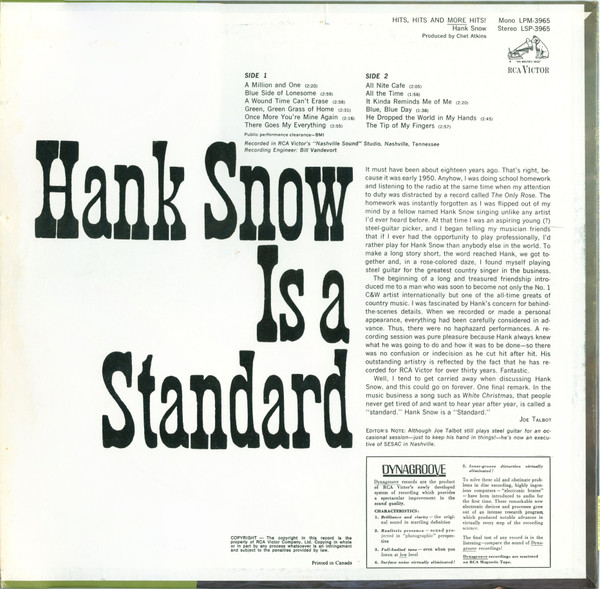 Hank Snow - Hits, Hits & More Hits | RCA Victor (LSP-3965) - 2 Hank Snow - Hits, Hits & More Hits | RCA Victor (LSP-3965) - 2