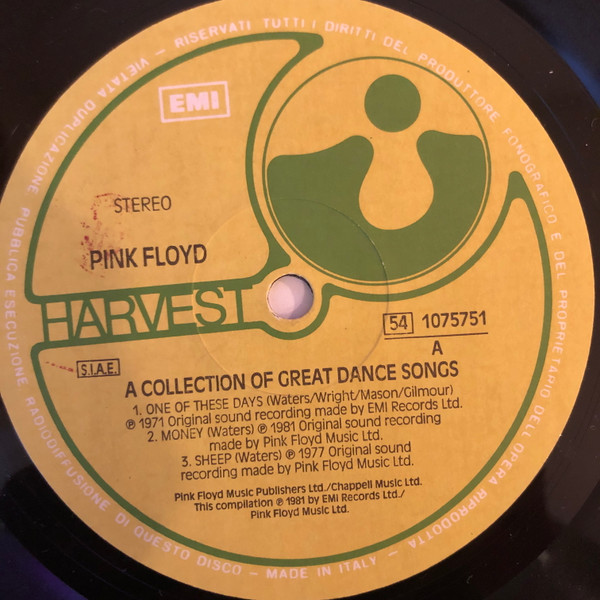 Pink Floyd - A Collection Of Great Dance Songs | Harvest (54 1075751) - main Pink Floyd - A Collection Of Great Dance Songs | Harvest (54 1075751) - main