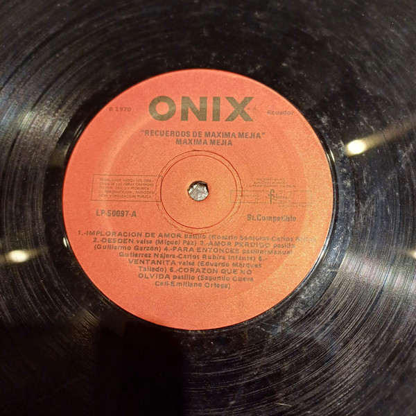 Maxima Mejia - Los Grandes Éxitos De Maxima Mejia | Onix (LP 50097) - 3 Maxima Mejia - Los Grandes Éxitos De Maxima Mejia | Onix (LP 50097) - 3