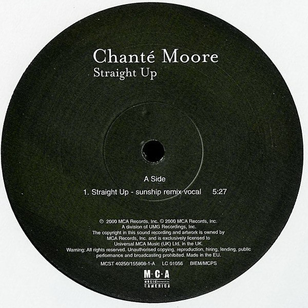 Chanté Moore - Straight Up | MCA Records (MCST 40250)