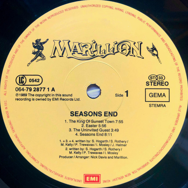 Marillion - Seasons End | EMI (064 7 92877 1) - 4
