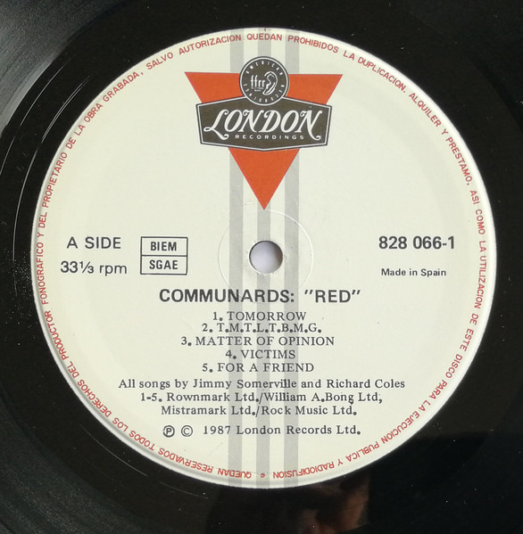 The Communards - Red | London Records (828 066-1) - 3