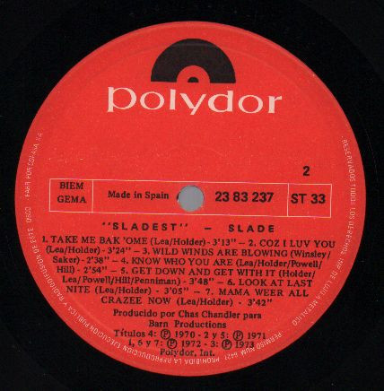 Slade - Sladest | Polydor (23 83 237) - 4 Slade - Sladest | Polydor (23 83 237) - 4